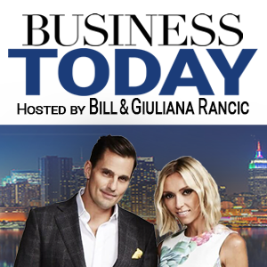 Business Today LinkedIn Logo with Bill and Giuliana Rancic Business Today Show hosted by Bill and Giuliana Rancic logo showing Bill and Giuliana Rancic against backdrop of Chicago skyline